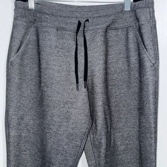 Mens Heathered Gray Jogger Pants With Drawstring Waist & Pockets - Picture 2 of 7